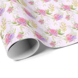 *~* Floral Romantische Rosa Blume Geschenkpapier