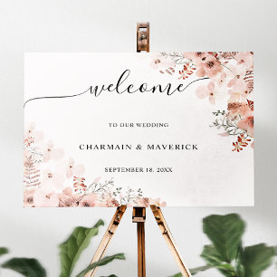 Floral rosafarbene Hochzeit Poster