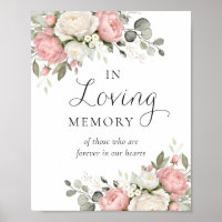 Floral rosafarbenes Grün In-Loving-Memory-Schild
