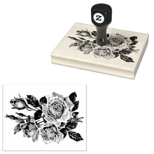 Floral Rose Bouquet Gummistempel