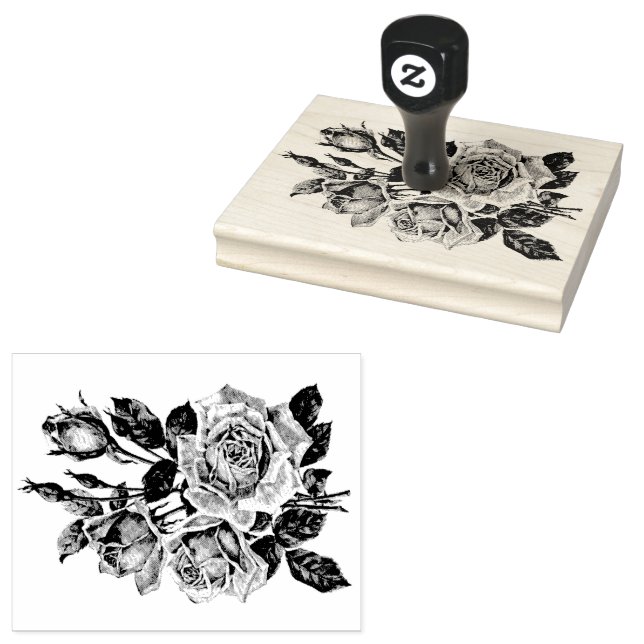 Floral Rose Bouquet Gummistempel (Stempel)