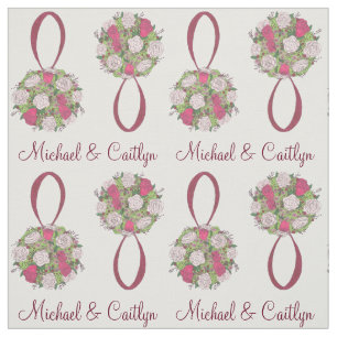Floral Rose Bouquet Wedding Bride Groom Blume Stoff