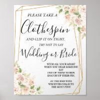 Floral Rose Clothespin Brautparty-Spielzeichen