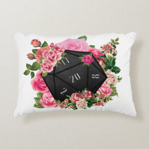 Floral Rose D20 Tabletop RPG Gaming Würfel Dekokissen
