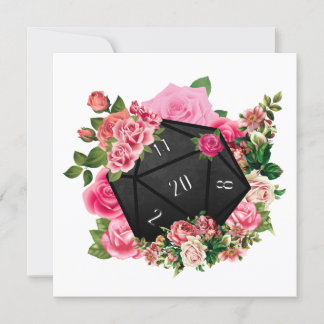 Floral Rose D20 Tabletop RPG Gaming Würfel Einladung