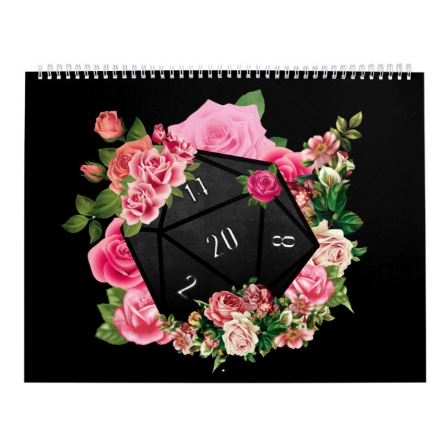 Floral Rose D20 Tabletop RPG Gaming Würfel Kalender (Titelbild)