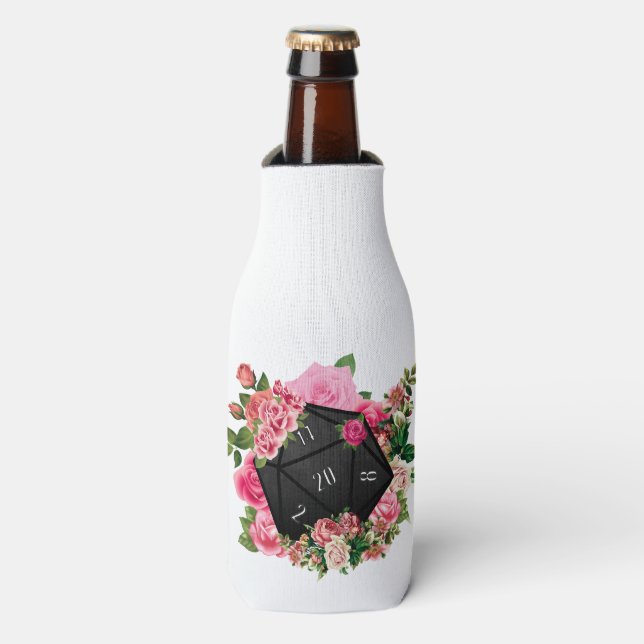 Floral Rose D20 Tabletten RPG Gaming Dice Flaschenkühler (Flaschenvorderseite)