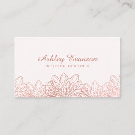 Floral Rose Gold Pink Beruflich Florist Visitenkarte