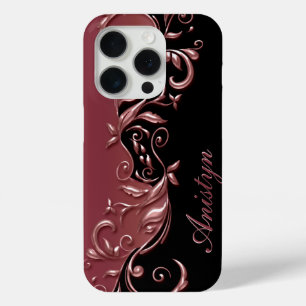 Floral Rose Gold & Schwarz - Personalisiert Case-Mate iPhone Hülle