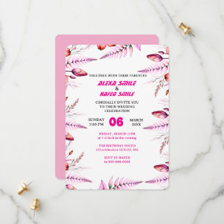 Floral Rose Wedding Invitation: Blush Pink Save The Date