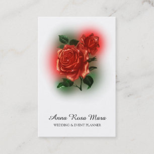 *~* Floral Rote Rose Hochzeitsplaner QR-Code Visitenkarte