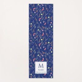 floral | ROYAL BLAUE Wertvoll | Monogramm Yogamatte