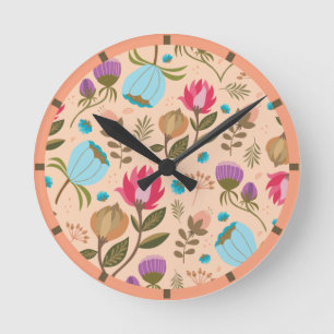 floral runde wanduhr