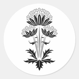 floral runder aufkleber