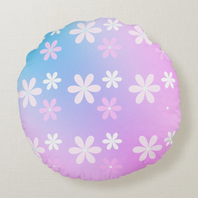 floral rundes kissen (Rückseite)