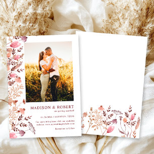 Floral Rustic Boho Chic Wildblume Foto Hochzeit Save The Date