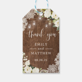 Floral rustic Holz Spitzen Lichter Mason Jars Geschenkanhänger