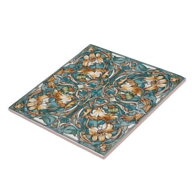 Floral Rustic Indigo Azulejo Tiles Fliese (Seite)
