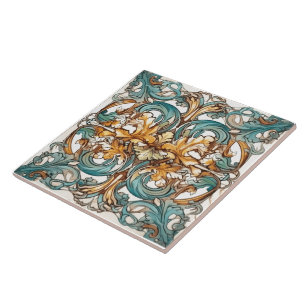 Floral Rustic Indigo Azulejo Tiles Fliese