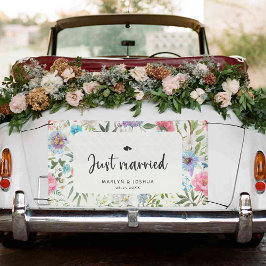 Floral Rustic Just heiratete Mr. und Mrs. Wedding Banner