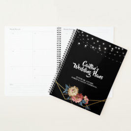 Floral Rustic Magnolia String Ligh Hochzeitsplaner Planer