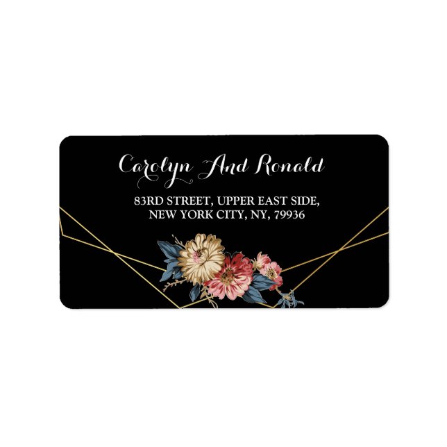 Floral Rustic Magnolia String Lights Adressaufkleber (Vorne)