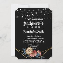 Floral Rustic Magnolia String Lights bachelor Einladung