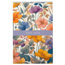 Floral rustikal bunt bohemian botanisch kalender
