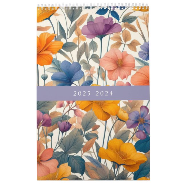 Floral rustikal bunt bohemian botanisch kalender (Titelbild)