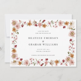 Floral Rustikal Save the Date