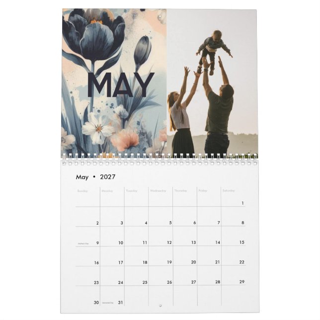 Floral rustikal Vintag elegant boho Kalender (Mai 2027)