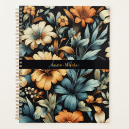 Floral rustikal Vintage elegante schwarz Planer