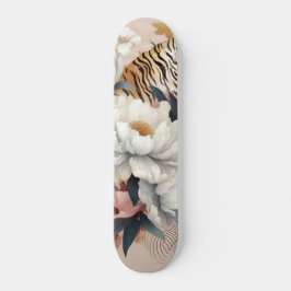 Floral rustikaler Vintager eleganter Tiger Skateboard
