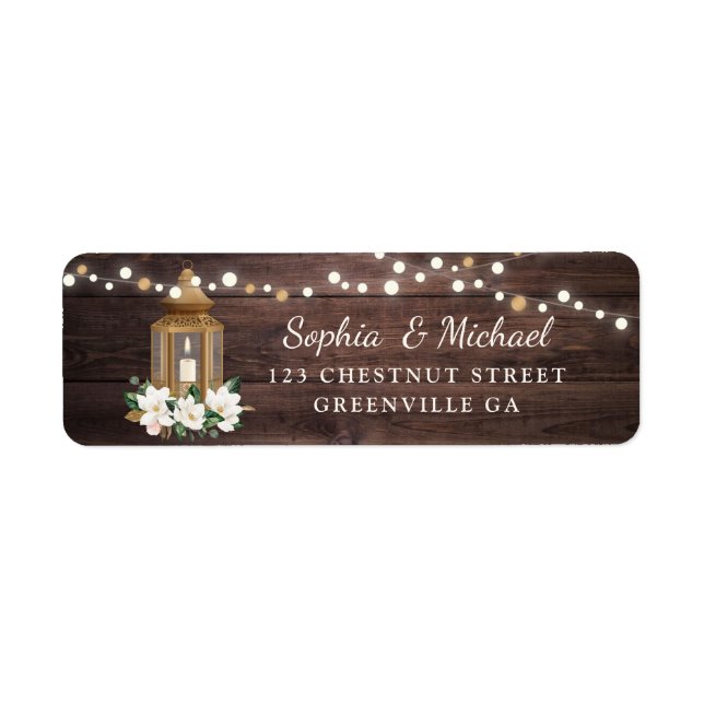 Floral rustikales Holz Lantern Magnolia String Lig (Vorne)