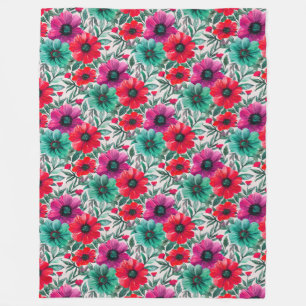 Floral rustikales Retromuster Fleecedecke