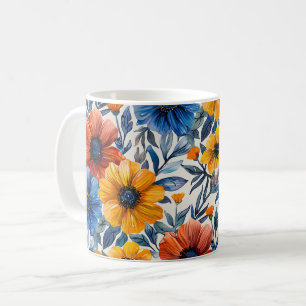Floral rustikales Retromuster Kaffeetasse