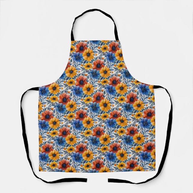 Floral rustikales Retromuster Schürze (Vorderseite)