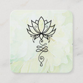 *~* Floral Sacred Geometry Nirvana Yoga Peony Quadratische Visitenkarte