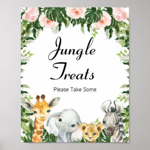 Floral Safari Baby Duschzeichen Poster