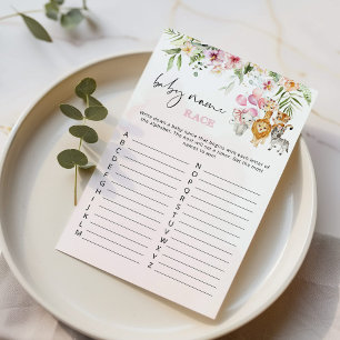 Floral safari Baby name Race Baby Dusche