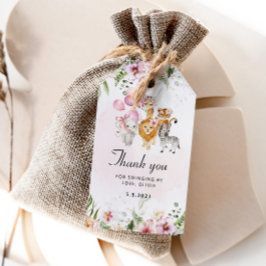 Floral Safari Geburtstag vielen Dank Geschenkanhänger