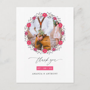 Floral Safari-Hochzeit Danke Postkarte