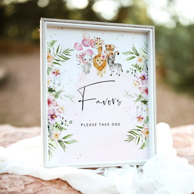 Floral Safari Tiere Baby Dusche bevorzugt Plakat (Von Creator hochgeladen)