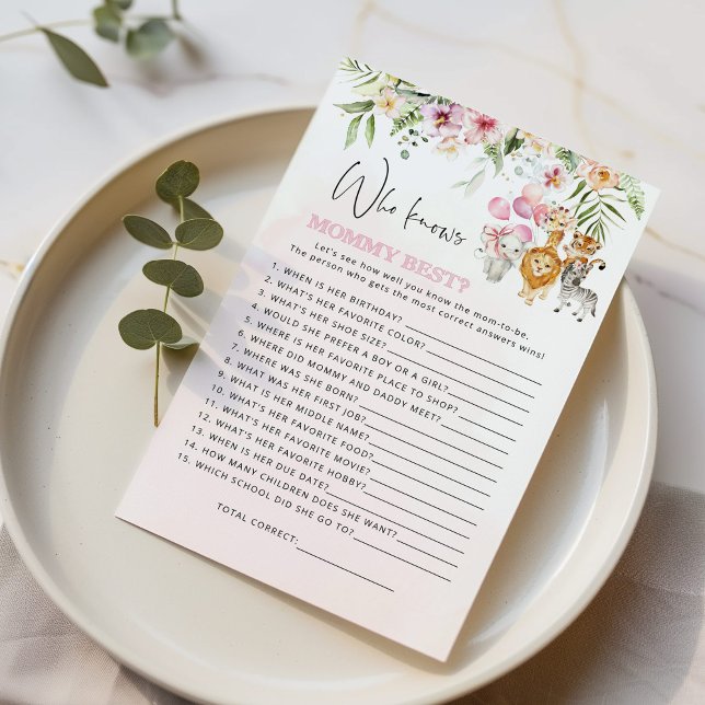 Floral Safari Tiere Wer Mami bester Wild kennt (Von Creator hochgeladen)