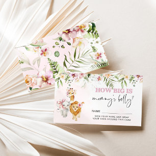 Floral Safari Tiere wie groß ist Mama's Bauch Begleitkarte