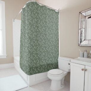 Floral Sage Green Duschvorhang