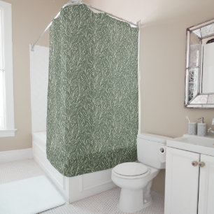 Floral Sage Green Duschvorhang