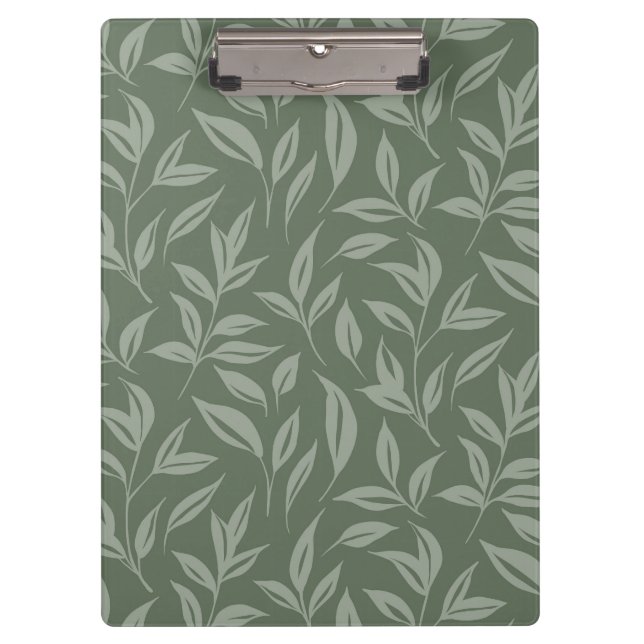 Floral Sage Green Klemmbrett (Vorderseite)