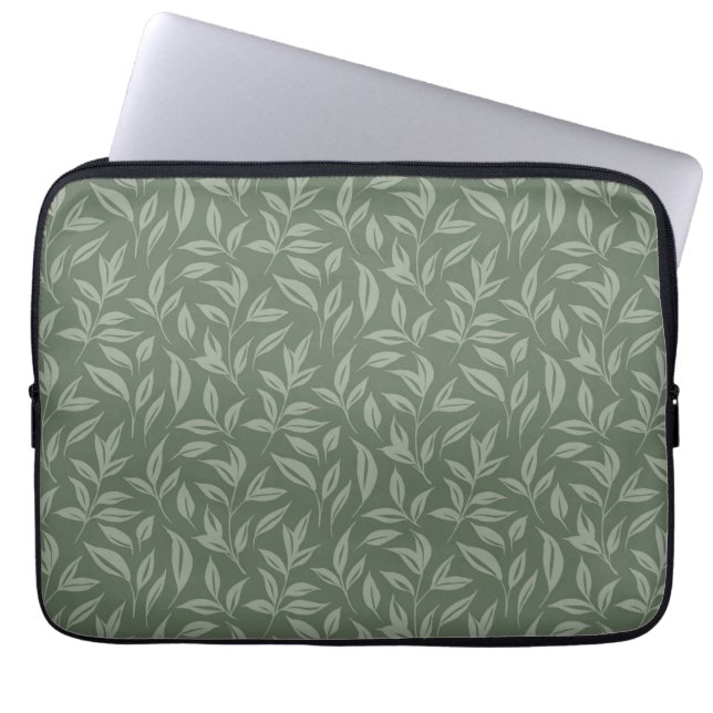 Floral Sage Green Laptopschutzhülle (Vorderseite)