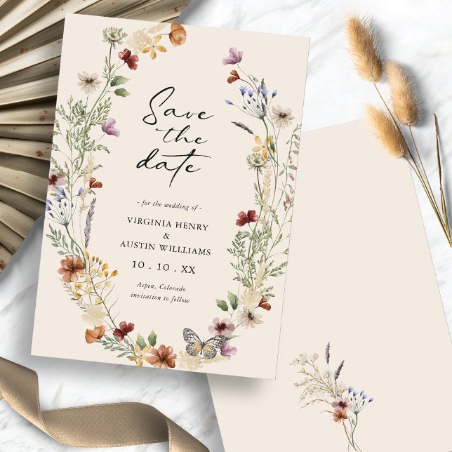 Floral Save the Date Flachkarte fallen (Fall Floral Save The Date Flat Card
)
